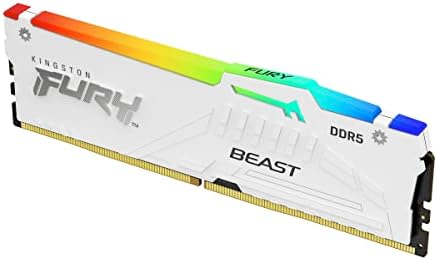 קינגסטון Fury Beast White RGB 32GB 6000MT/S CL36 DDR5 Expo Dimm | סנכרון אינפרא אדום | תוכנת Ctrl Fury | Overclocking